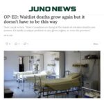 JUNO NEWS COLUMN: Waitlist deaths grow again but it doesn’t have to be this way