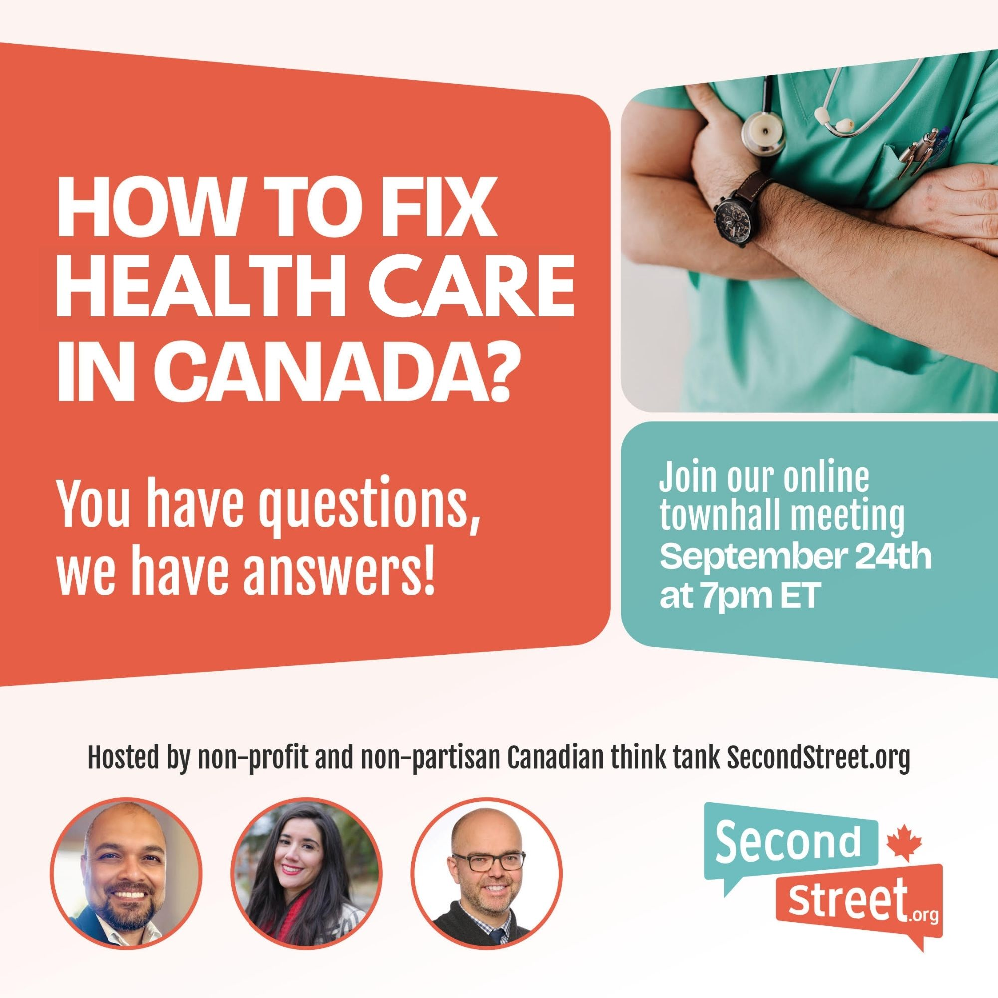 How to Fix Health Care in Canada? SecondStreet.org online townhall, September 24 at 7pm ET